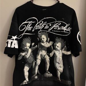 HELLSTAR Black Graphic T-Shirt with Artistic Design